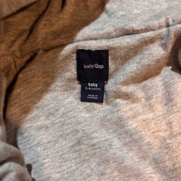 babyGap Quilted Hooded Bunting‎ Suit 3-6 Months Gray One-Piece Bear Ears Blue - Picture 6 of 6